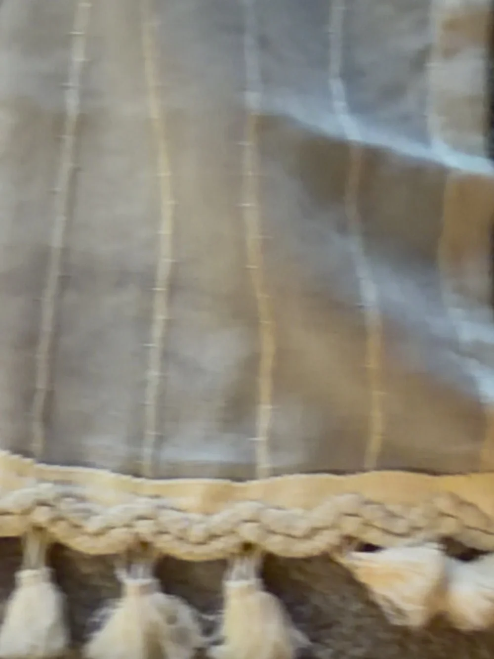 New Neutral Striped striped balloon with Tassel Trim Read!